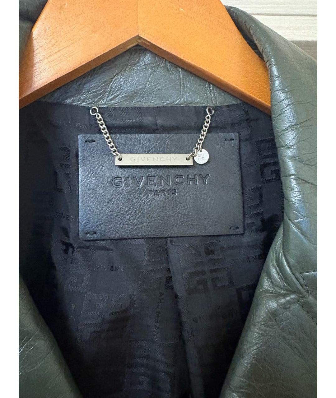 GIVENCHY Зеленая кожаная куртка, фото 3