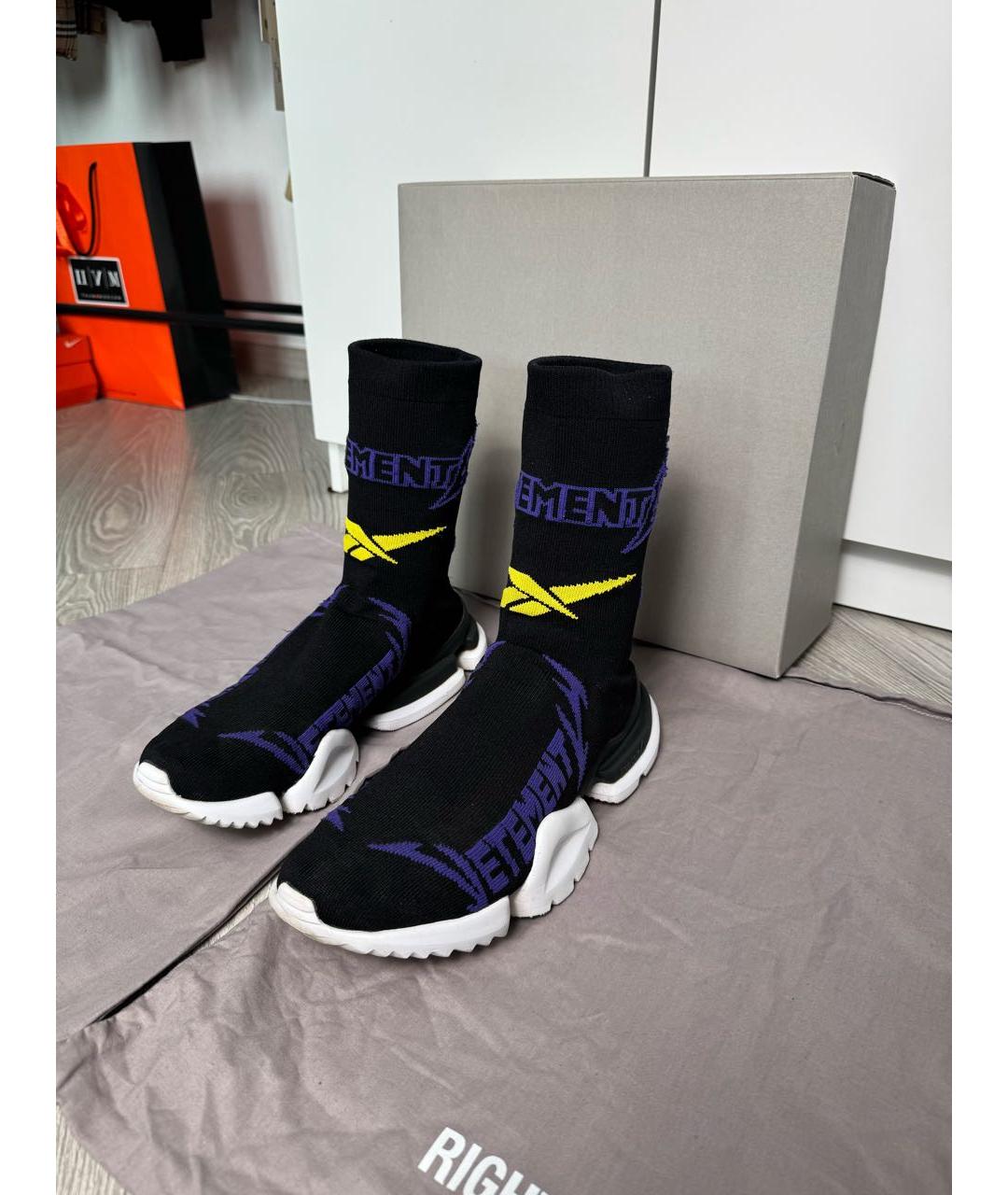 VETEMENTS Синие текстильные высокие кроссовки / кеды, фото 3