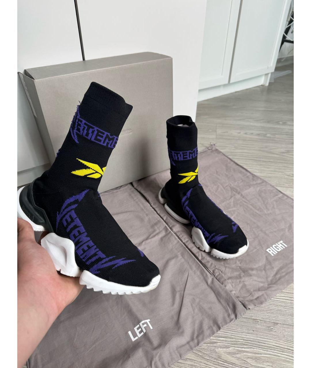 VETEMENTS Синие текстильные высокие кроссовки / кеды, фото 2