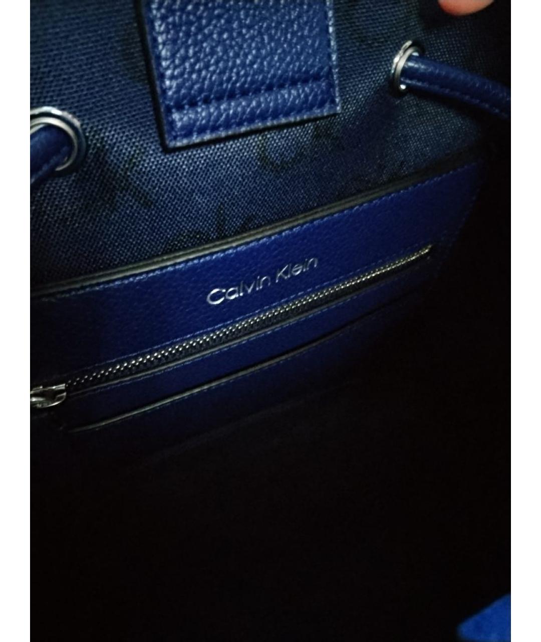 CALVIN KLEIN Синяя сумка через плечо из искусственной кожи, фото 8