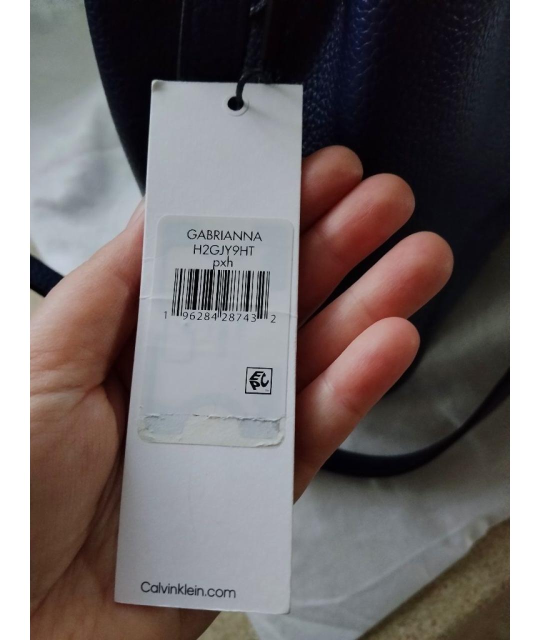 CALVIN KLEIN Синяя сумка через плечо из искусственной кожи, фото 6