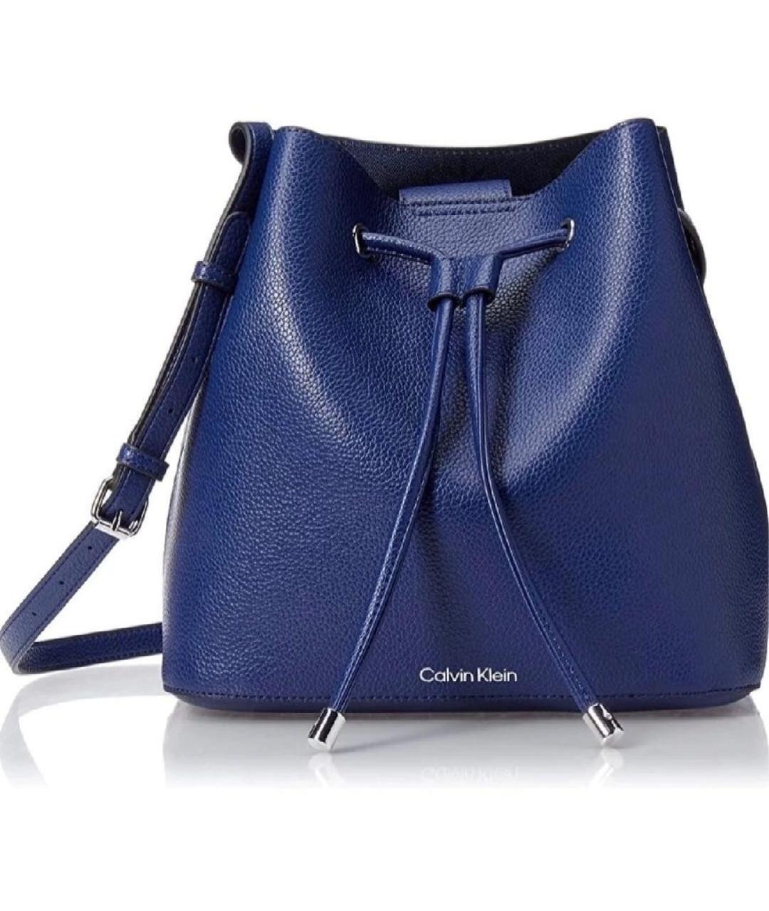 CALVIN KLEIN Синяя сумка через плечо из искусственной кожи, фото 10