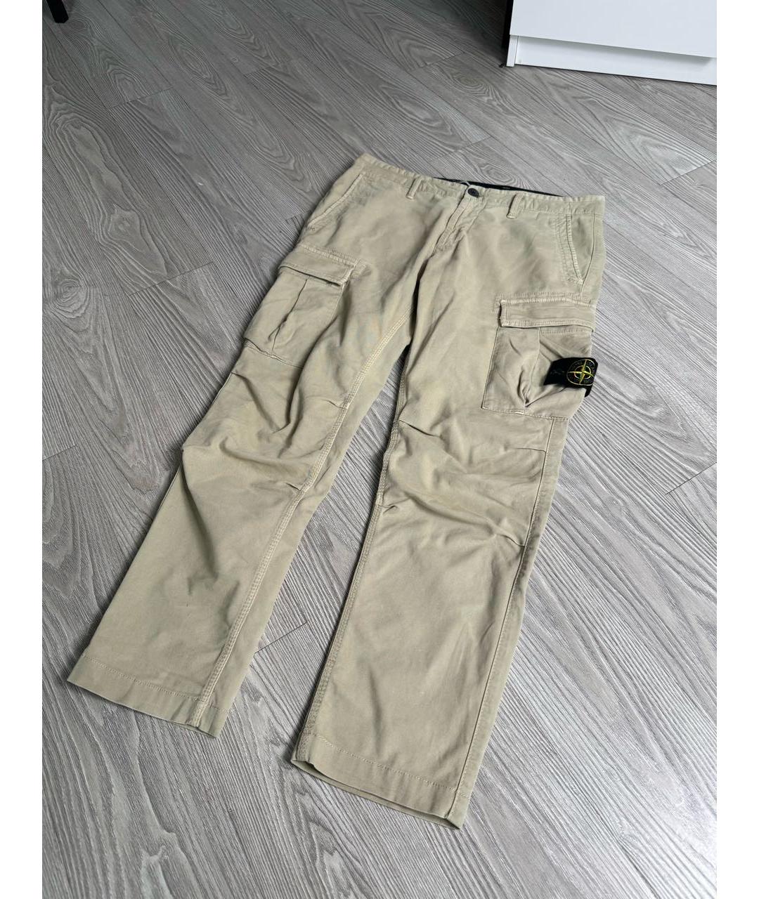 STONE ISLAND Бежевые прямые джинсы, фото 5