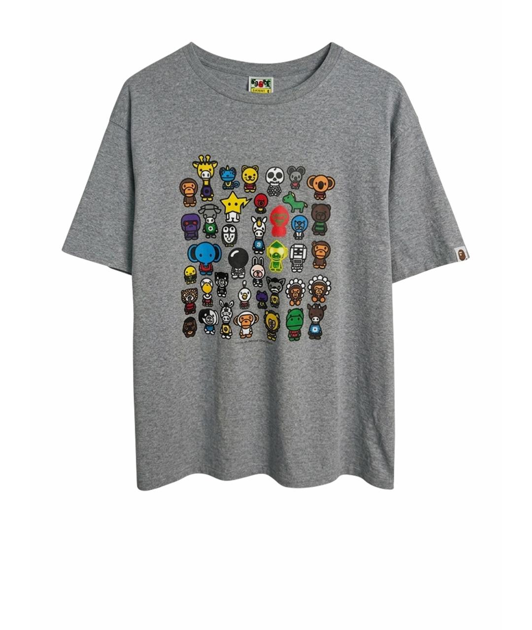 BAPE Серая хлопковая футболка, фото 1