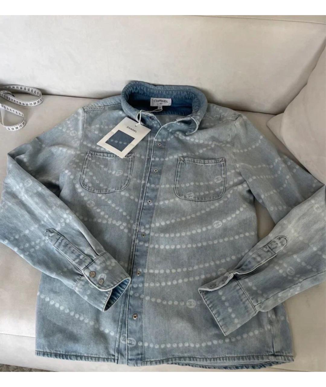 CHANEL Голубая деним рубашка, фото 2