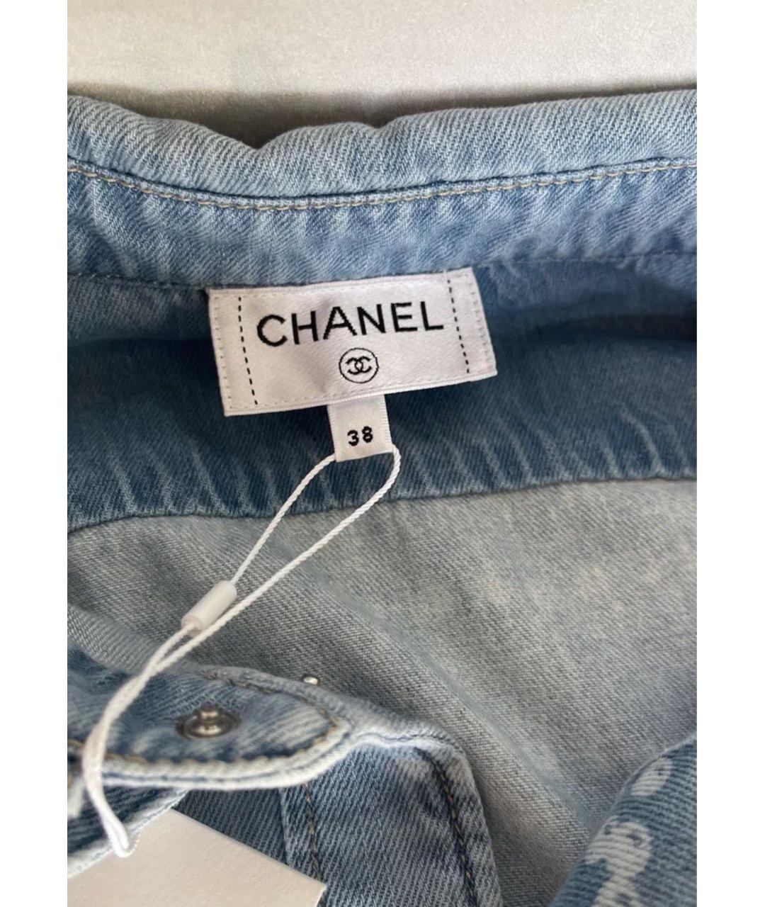 CHANEL Голубая деним рубашка, фото 3