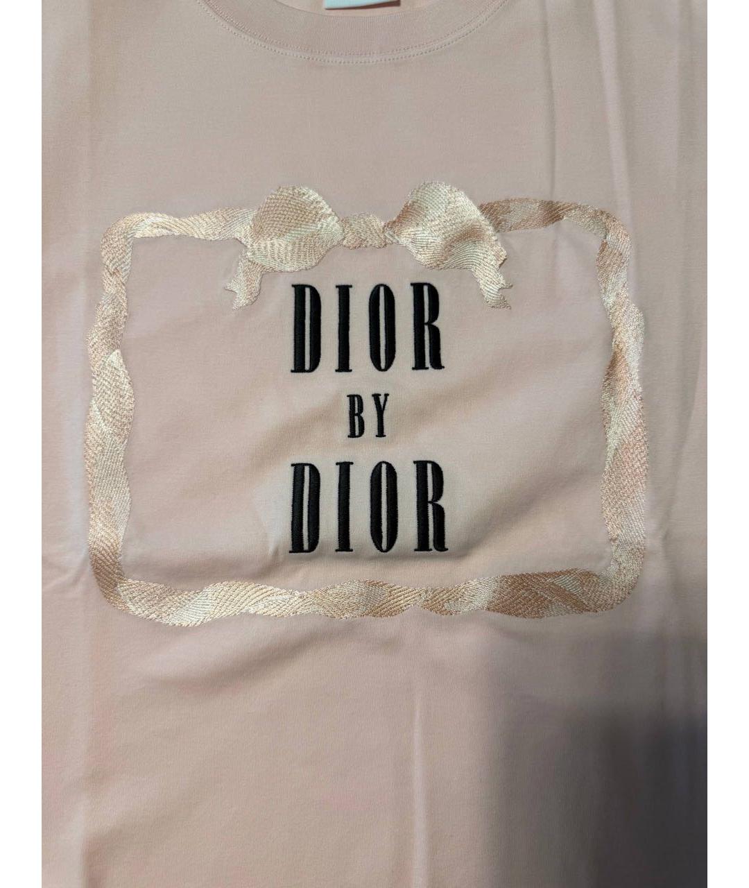 CHRISTIAN DIOR Розовая хлопковая футболка, фото 2