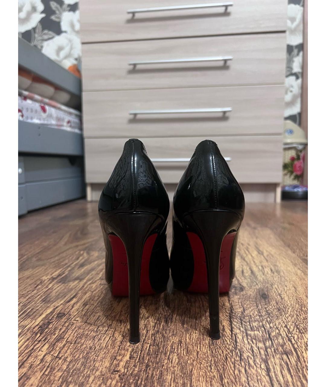 CHRISTIAN LOUBOUTIN Черные кожаные туфли, фото 4