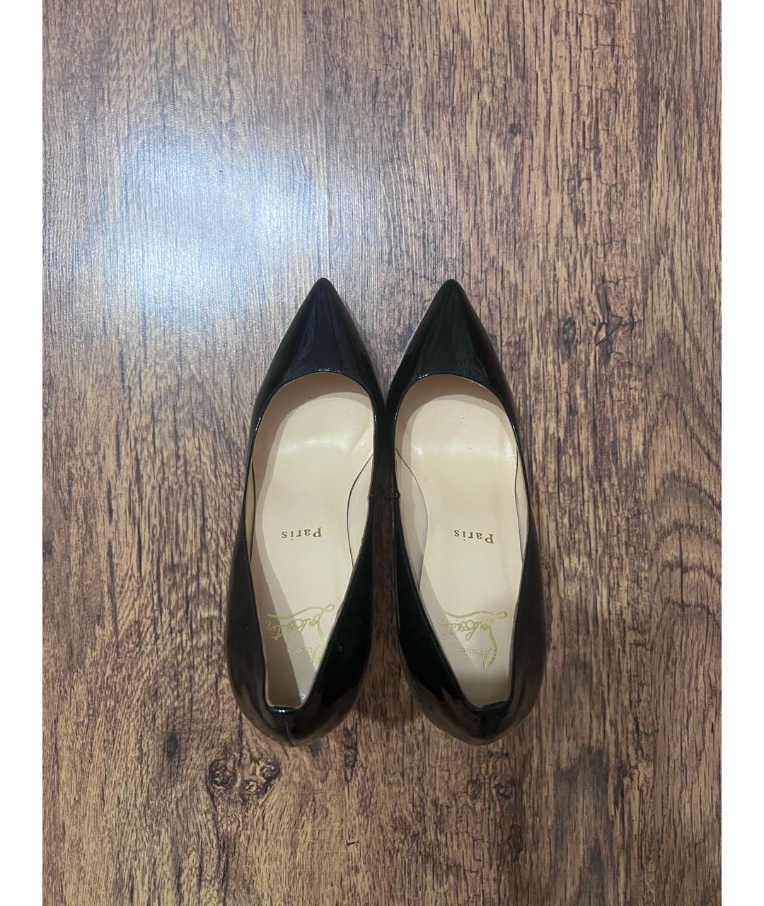 CHRISTIAN LOUBOUTIN Черные кожаные туфли, фото 3