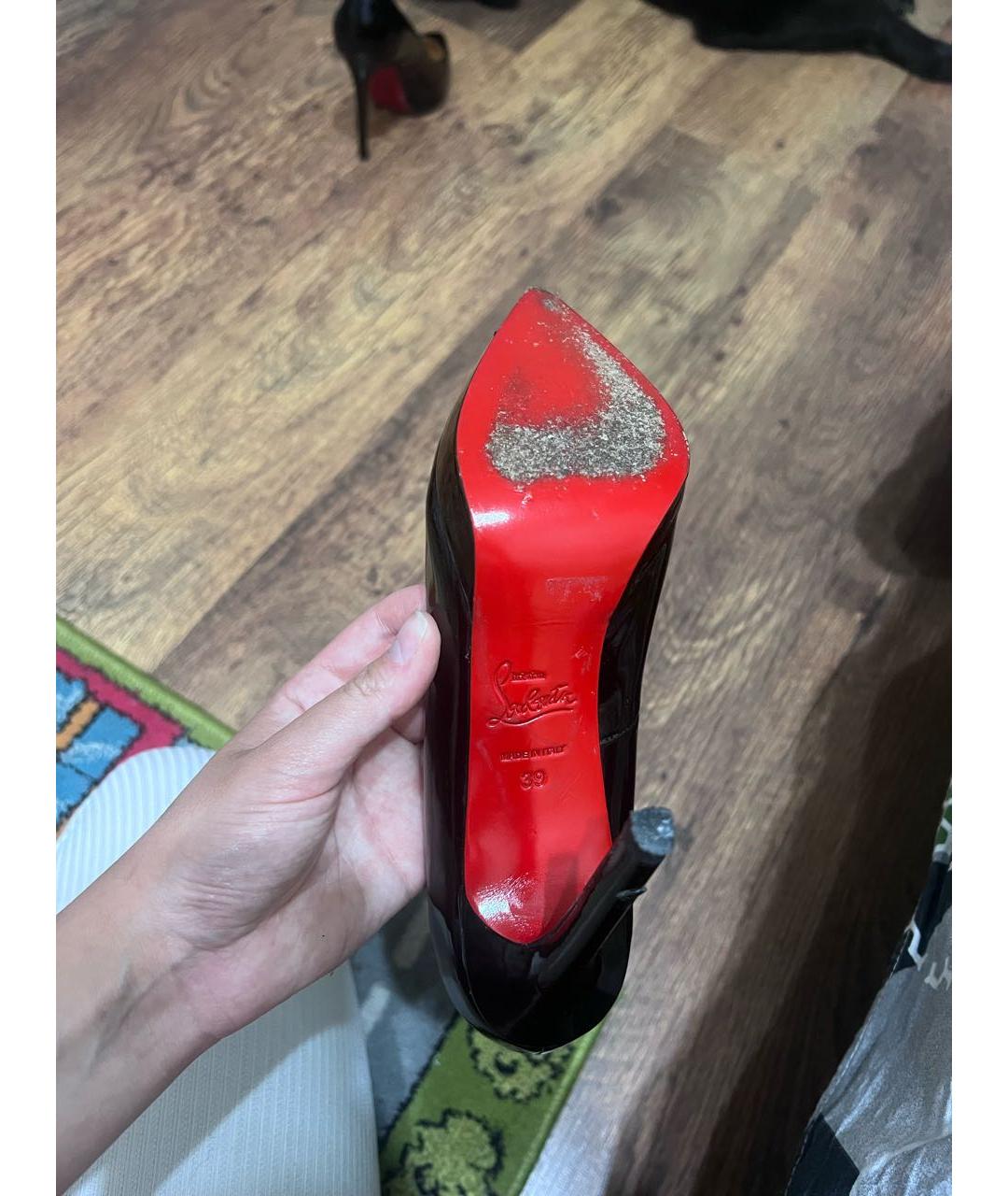 CHRISTIAN LOUBOUTIN Черные кожаные туфли, фото 6