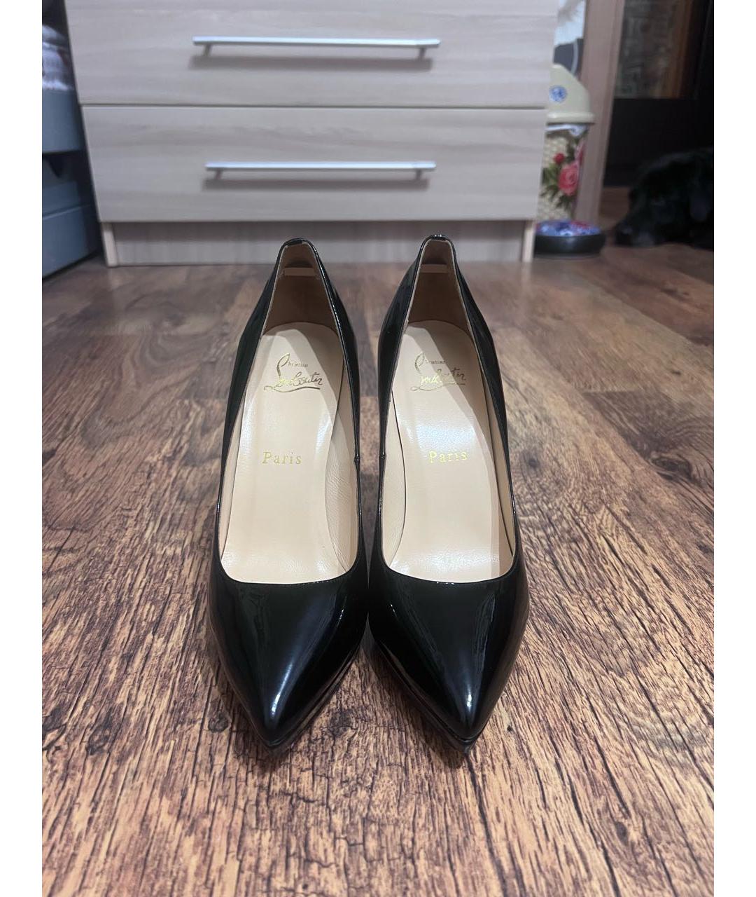 CHRISTIAN LOUBOUTIN Черные кожаные туфли, фото 2