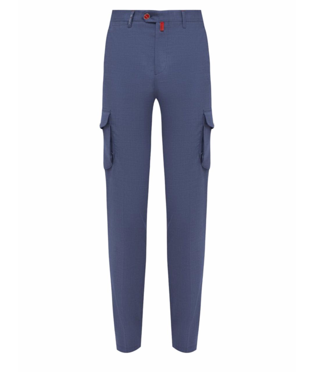 KITON Синие кашемировые повседневные брюки, фото 1