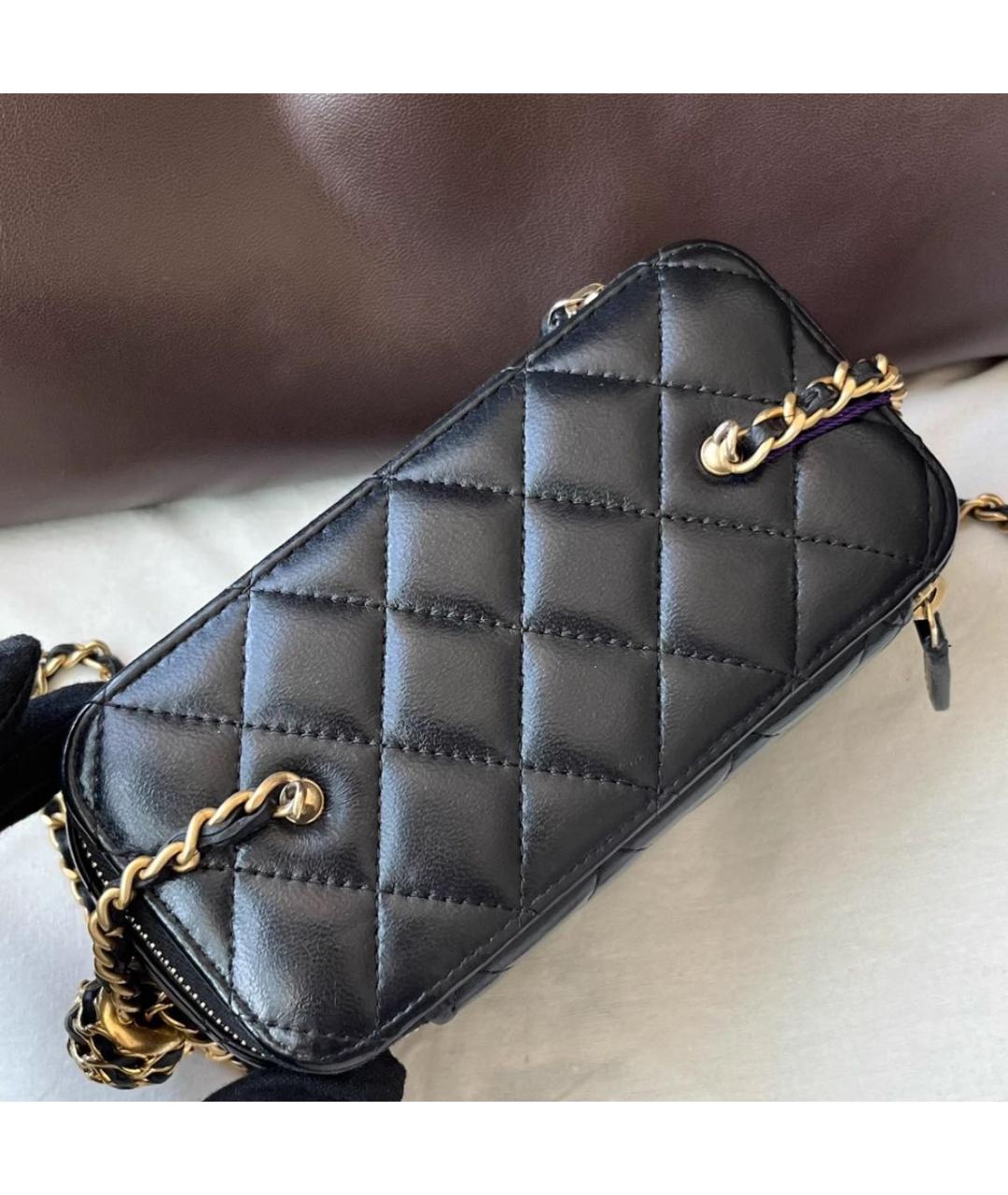 CHANEL Черная кожаная сумка через плечо, фото 4