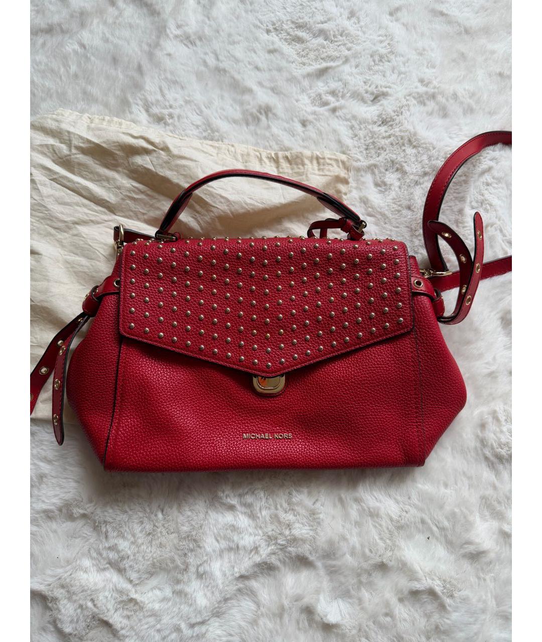 MICHAEL KORS Красная кожаная сумка через плечо, фото 7