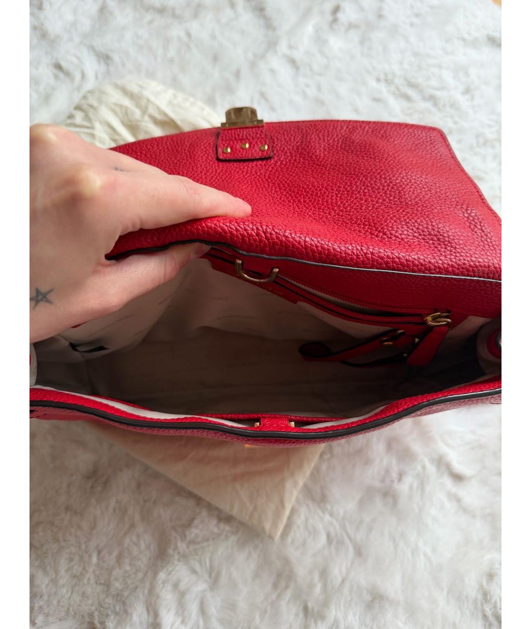 MICHAEL KORS Красная кожаная сумка через плечо, фото 4