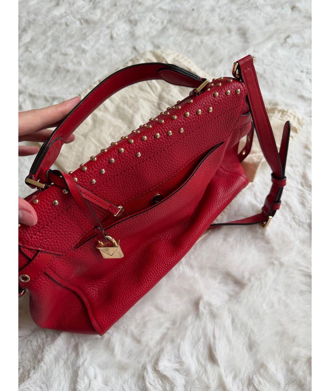 MICHAEL KORS Красная кожаная сумка через плечо, фото 3
