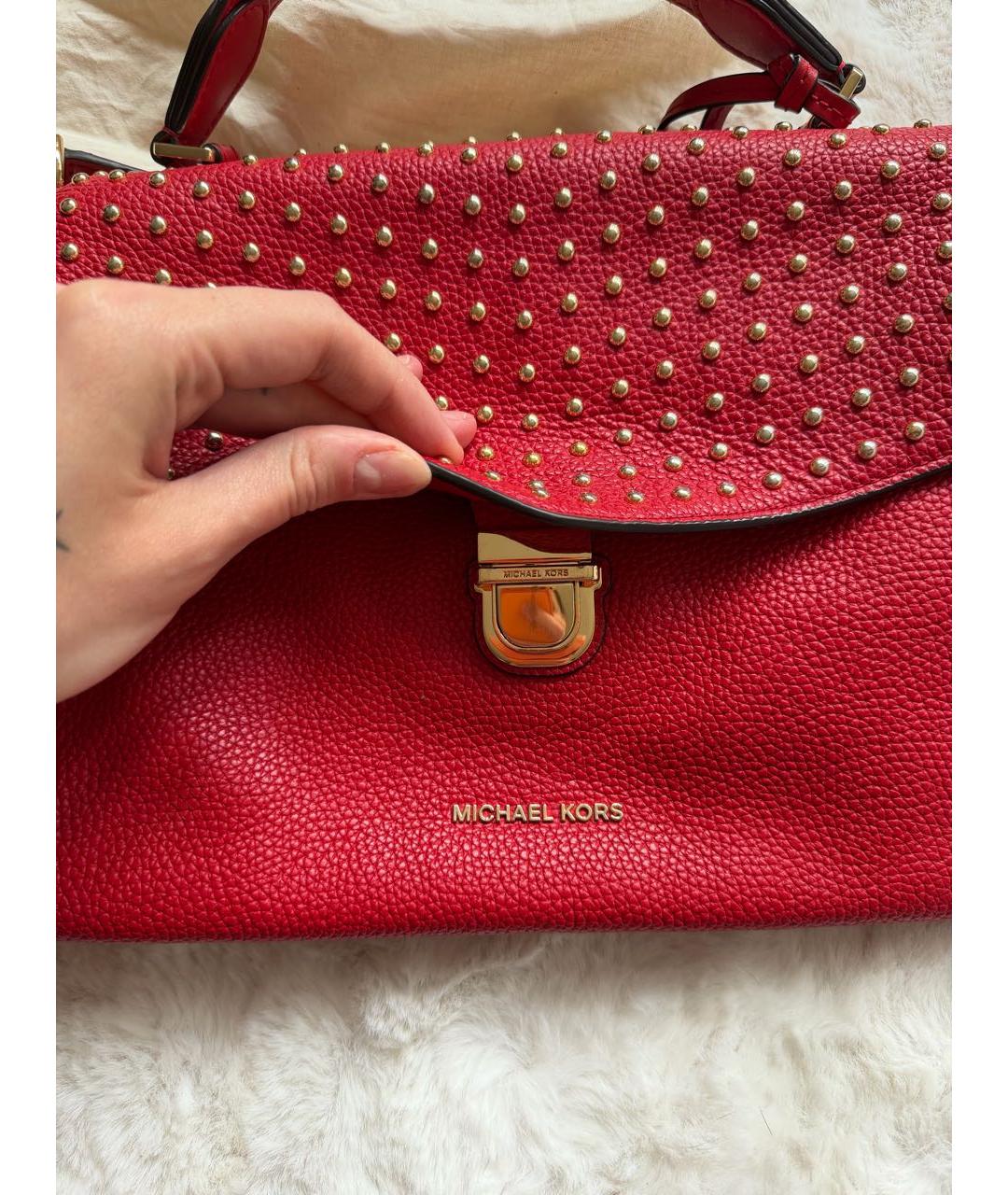 MICHAEL KORS Красная кожаная сумка через плечо, фото 2