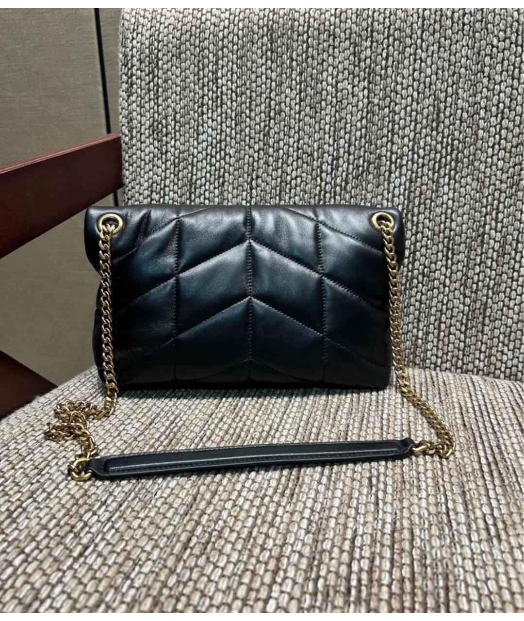 SAINT LAURENT Черная кожаная сумка через плечо, фото 2