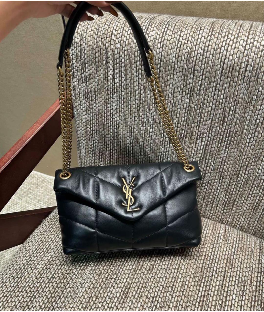 SAINT LAURENT Черная кожаная сумка через плечо, фото 5