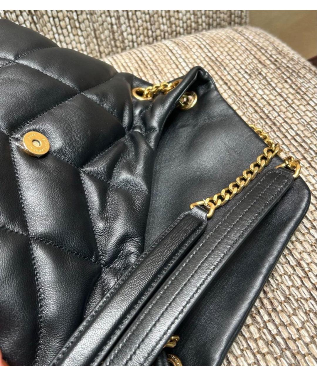 SAINT LAURENT Черная кожаная сумка через плечо, фото 3