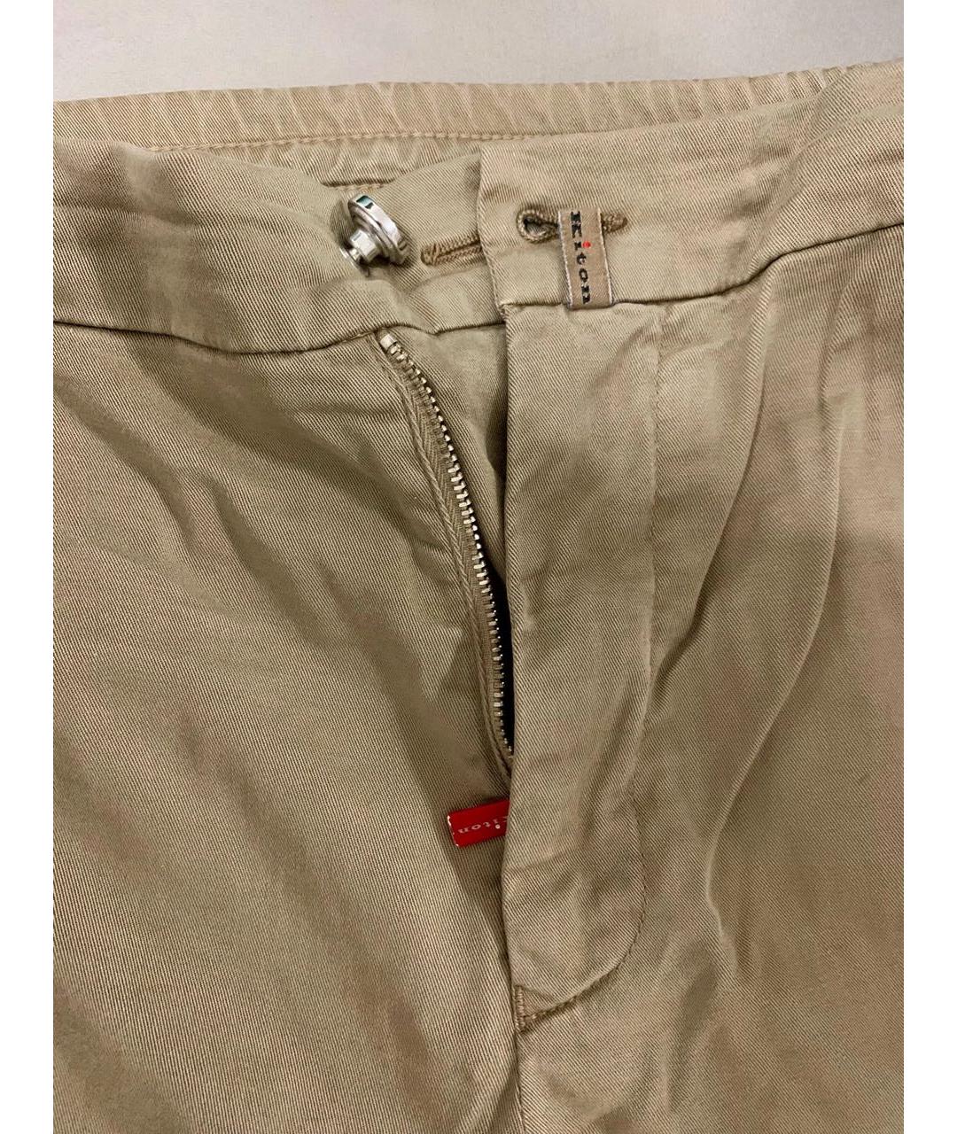 KITON Коричневые хлопко-эластановые повседневные брюки, фото 4