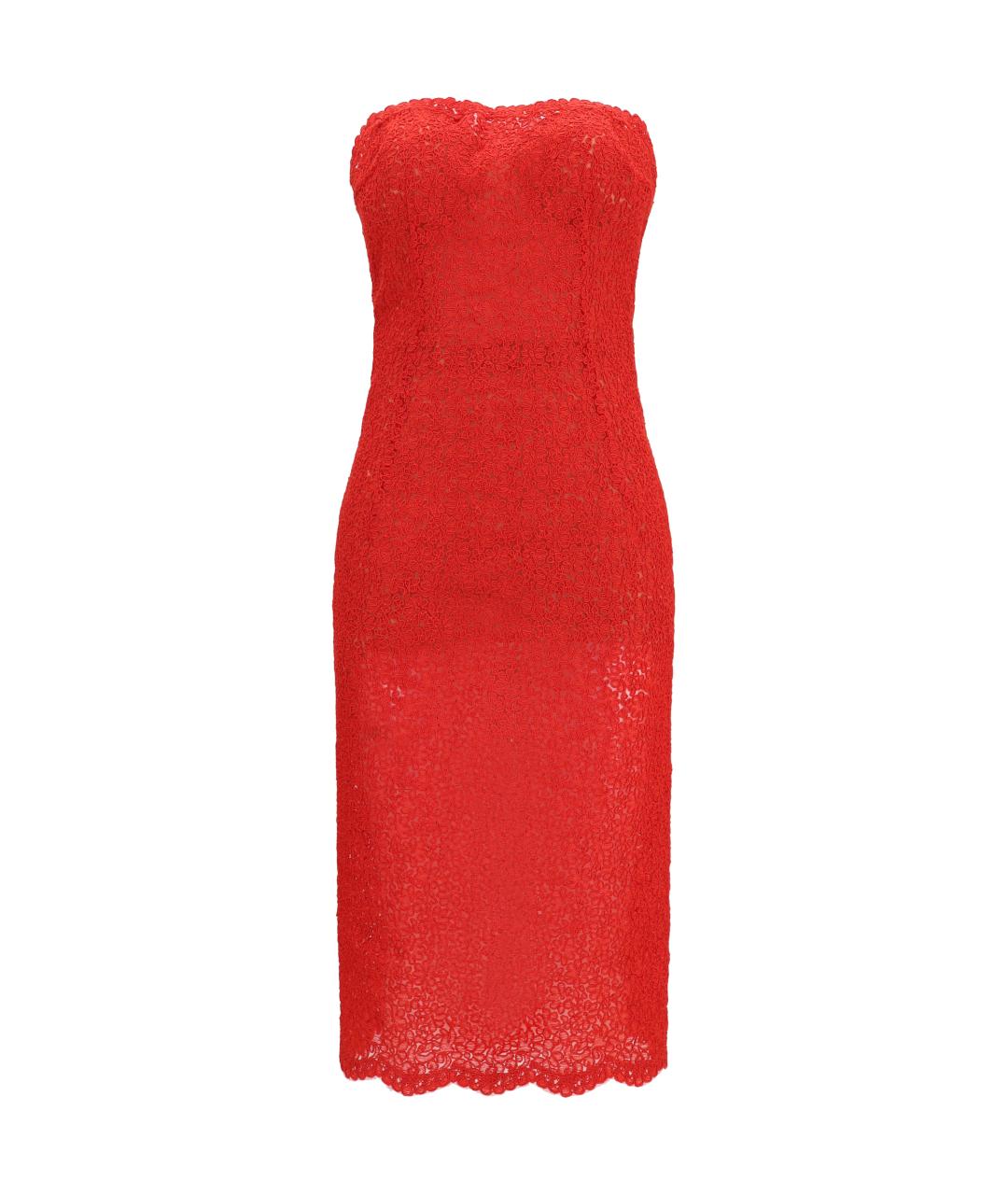 ERMANNO SCERVINO Красное хлопковое коктейльное платье, фото 1