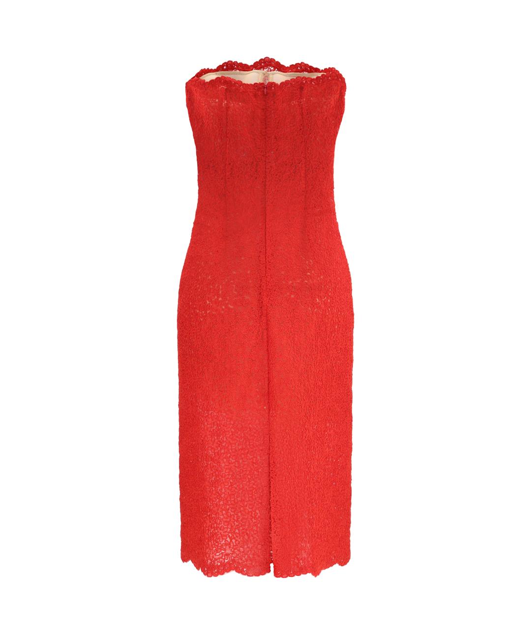 ERMANNO SCERVINO Красное хлопковое коктейльное платье, фото 2
