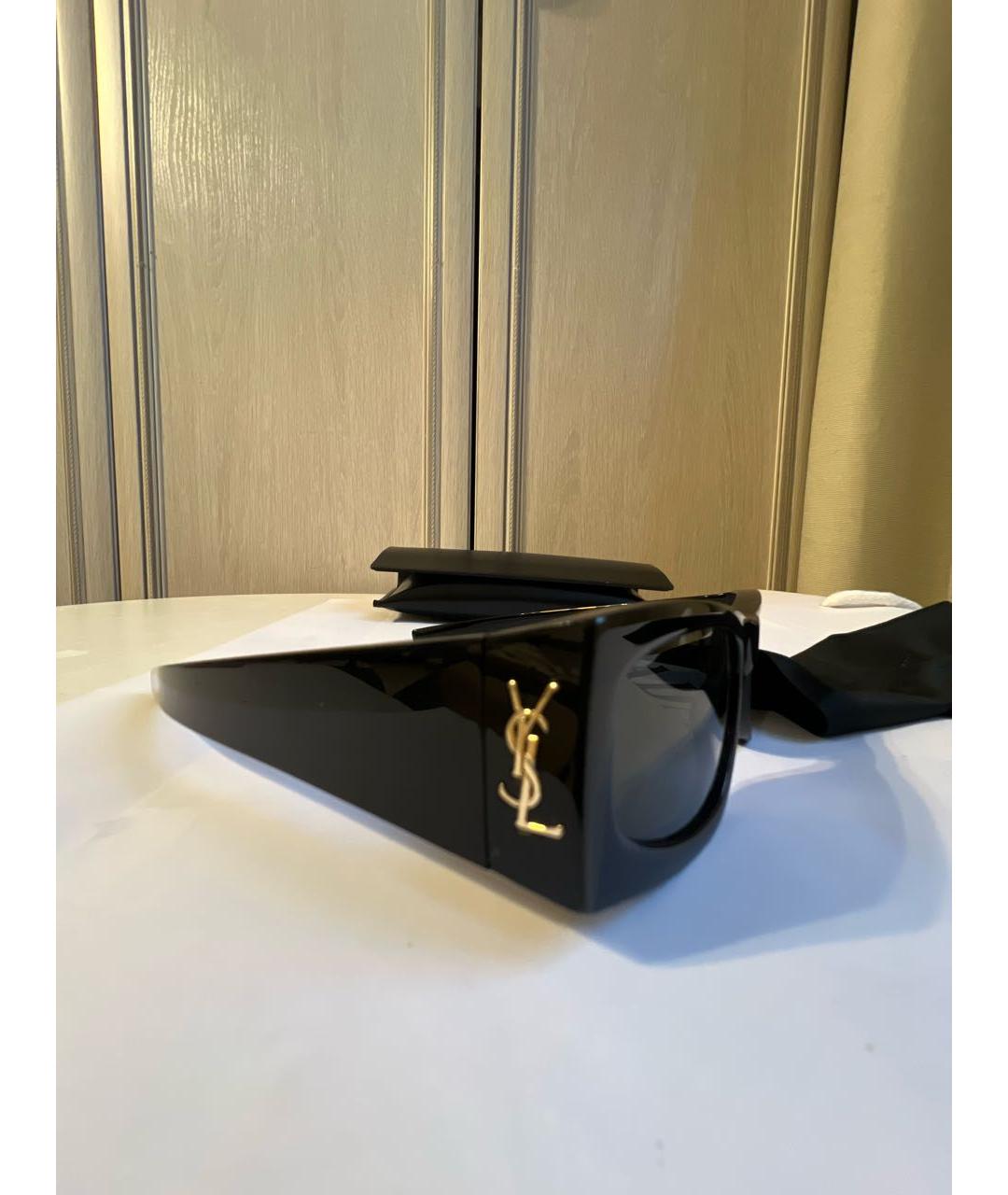 SAINT LAURENT Черные пластиковые солнцезащитные очки, фото 3