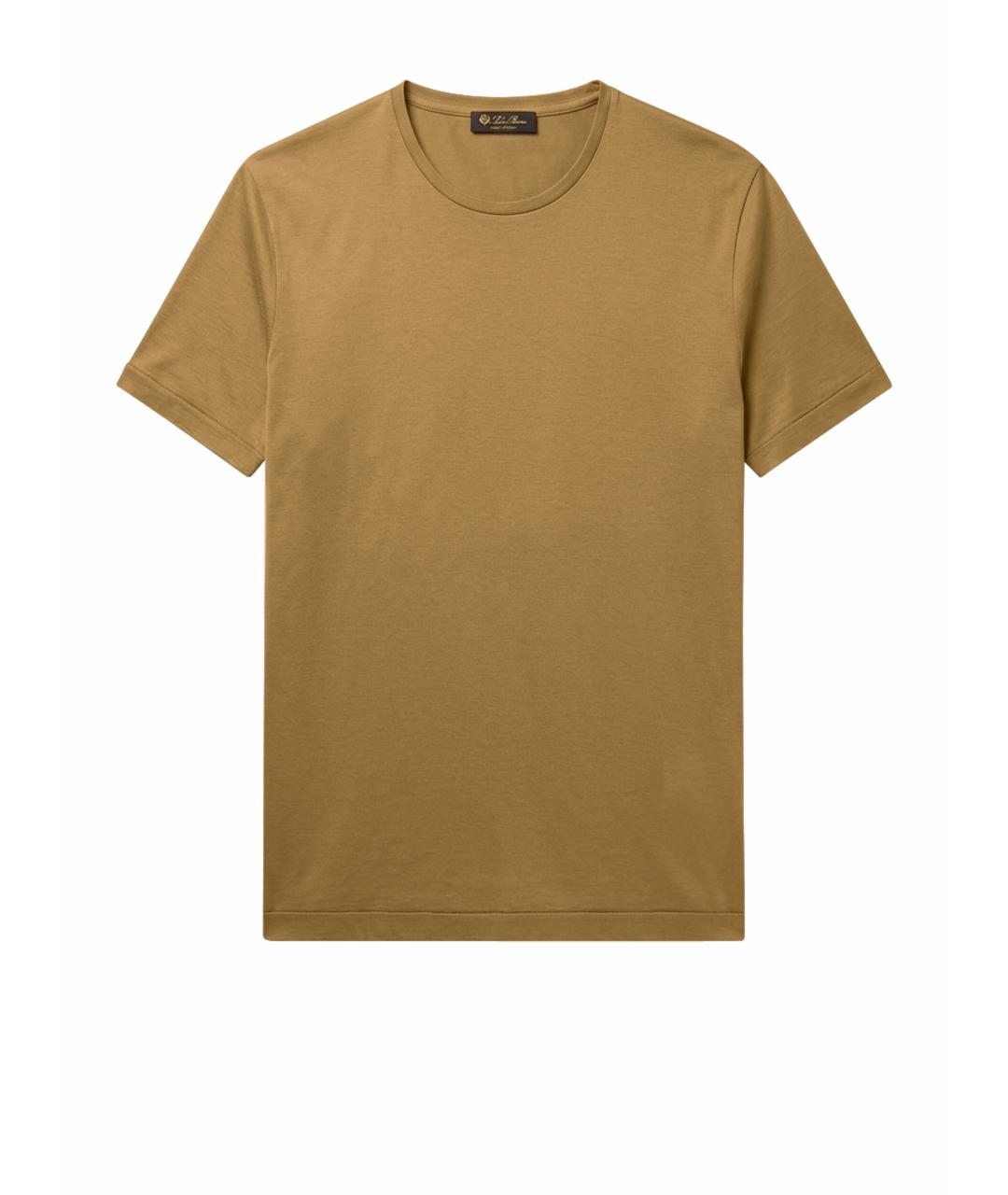 LORO PIANA Коричневая хлопковая футболка, фото 1