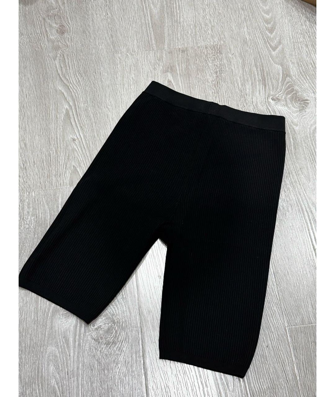 SAINT LAURENT Черные хлопко-эластановые шорты, фото 2