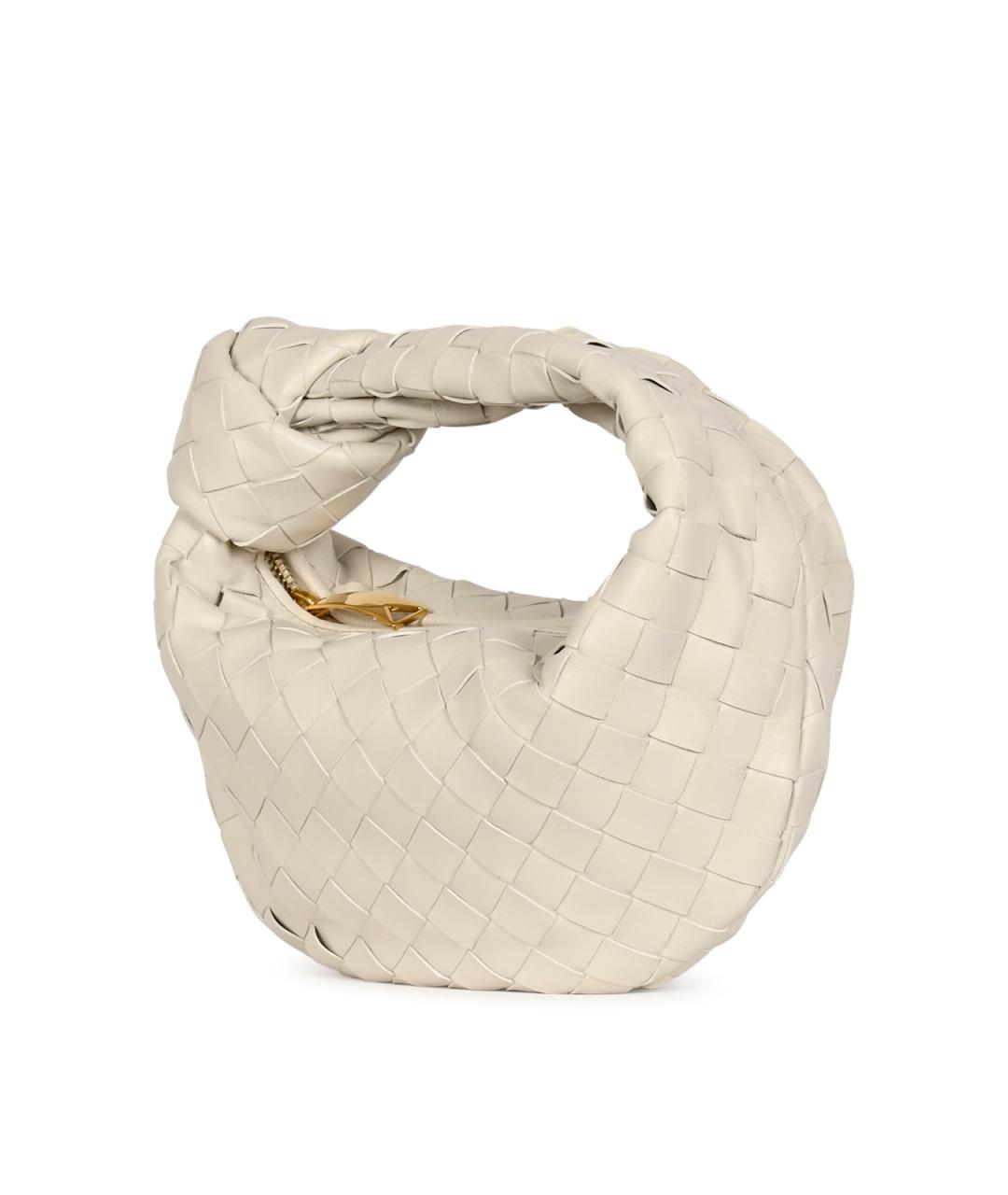 BOTTEGA VENETA Белая кожаная сумка с короткими ручками, фото 4