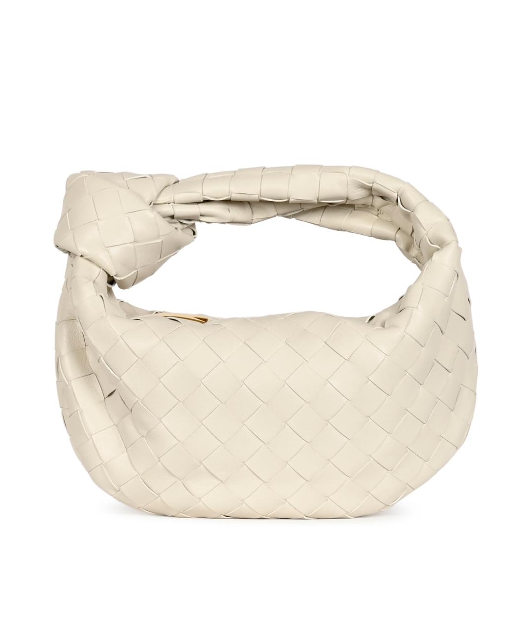 BOTTEGA VENETA Белая кожаная сумка с короткими ручками, фото 1