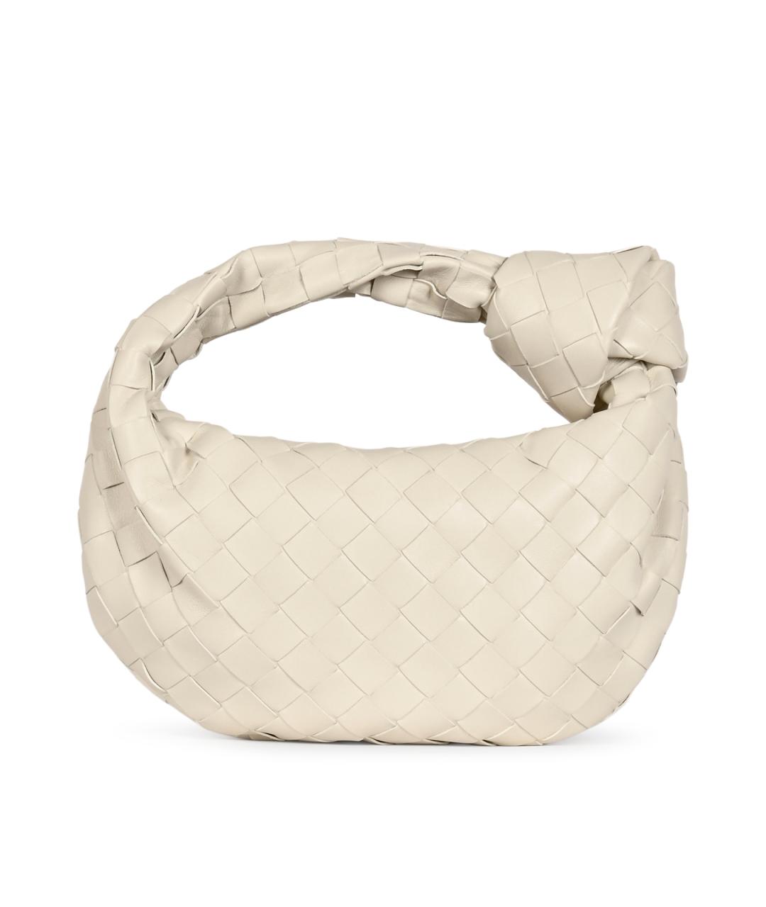 BOTTEGA VENETA Белая кожаная сумка с короткими ручками, фото 6