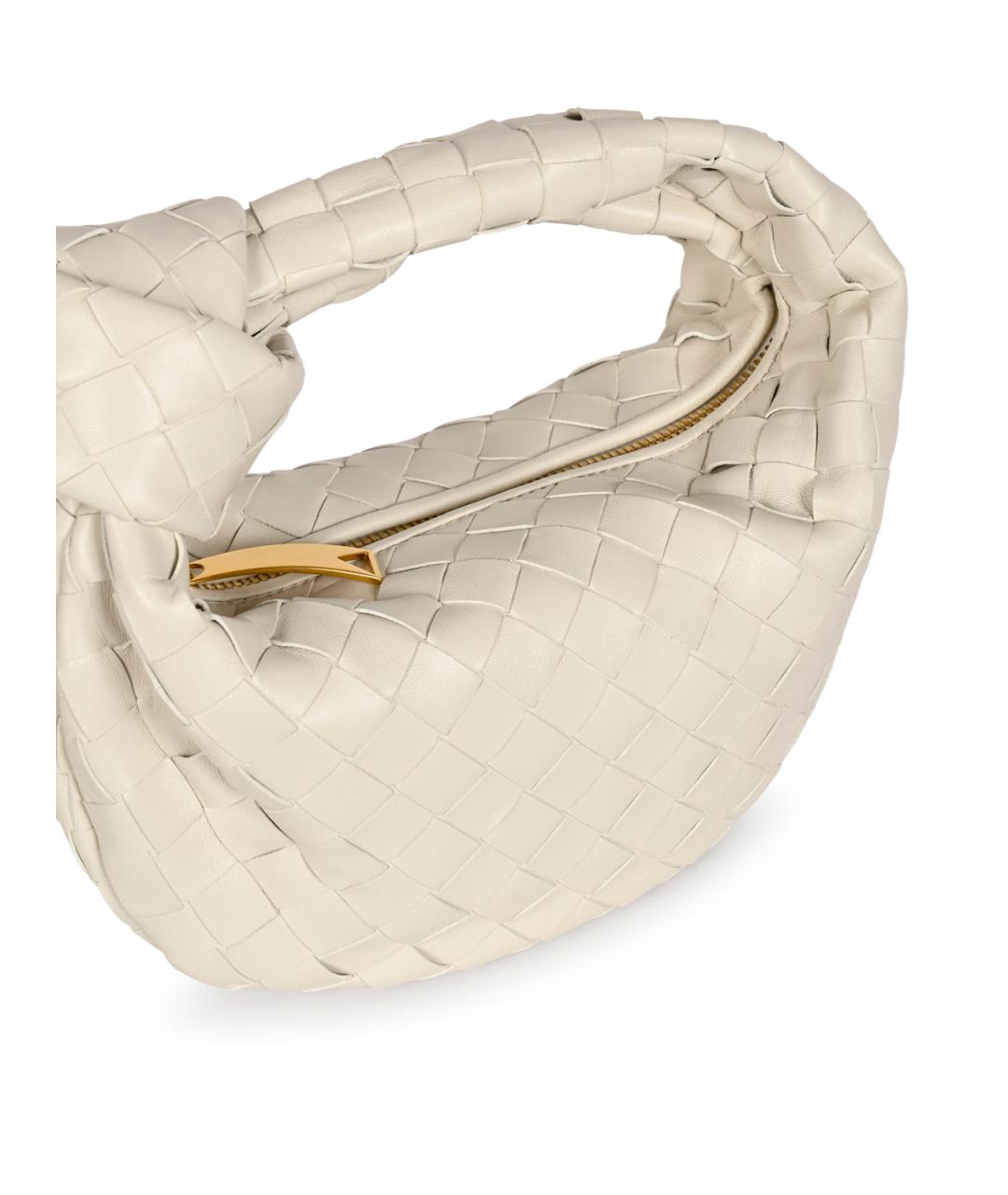 BOTTEGA VENETA Белая кожаная сумка с короткими ручками, фото 7
