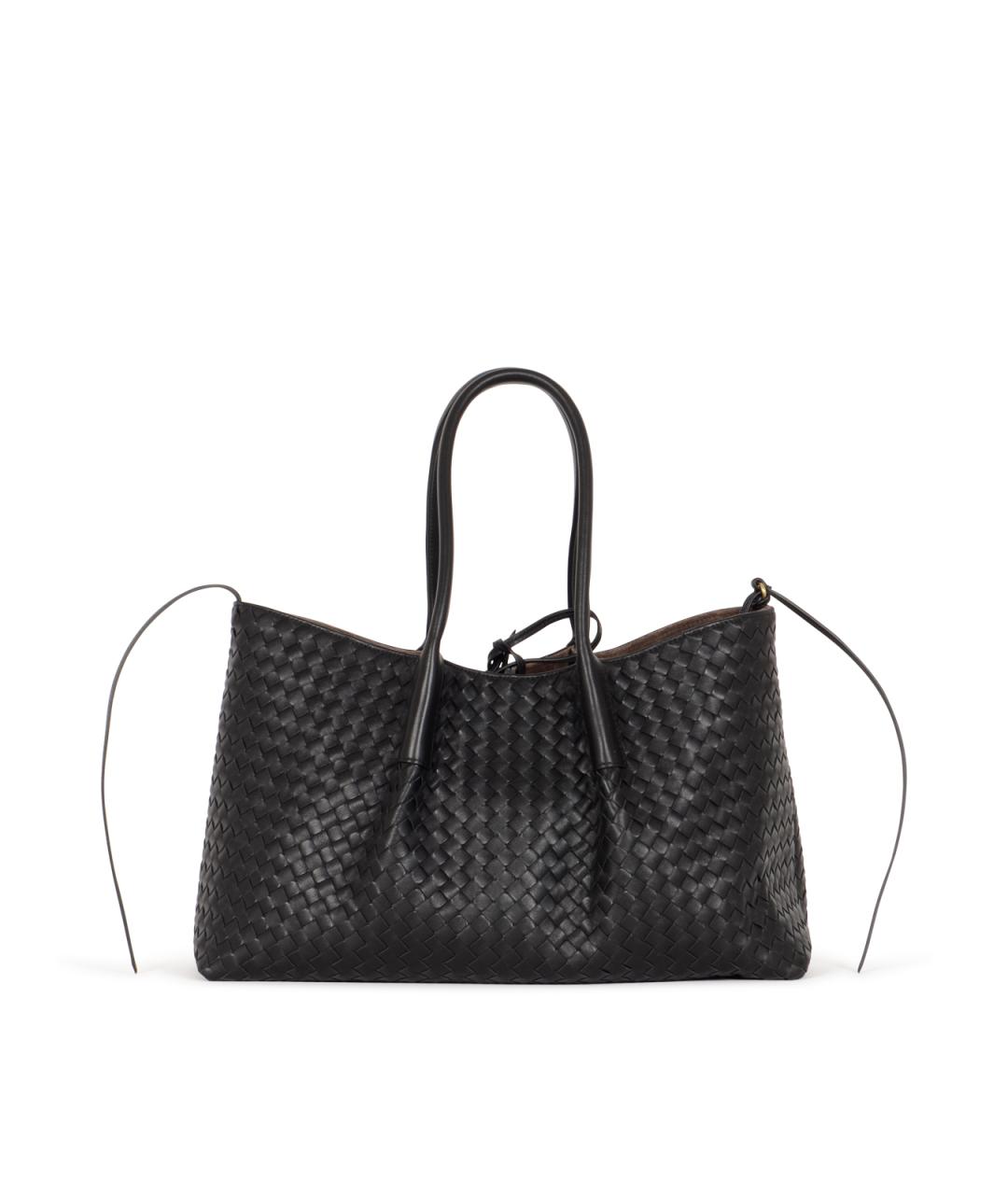 BOTTEGA VENETA Черная кожаная сумка тоут, фото 1