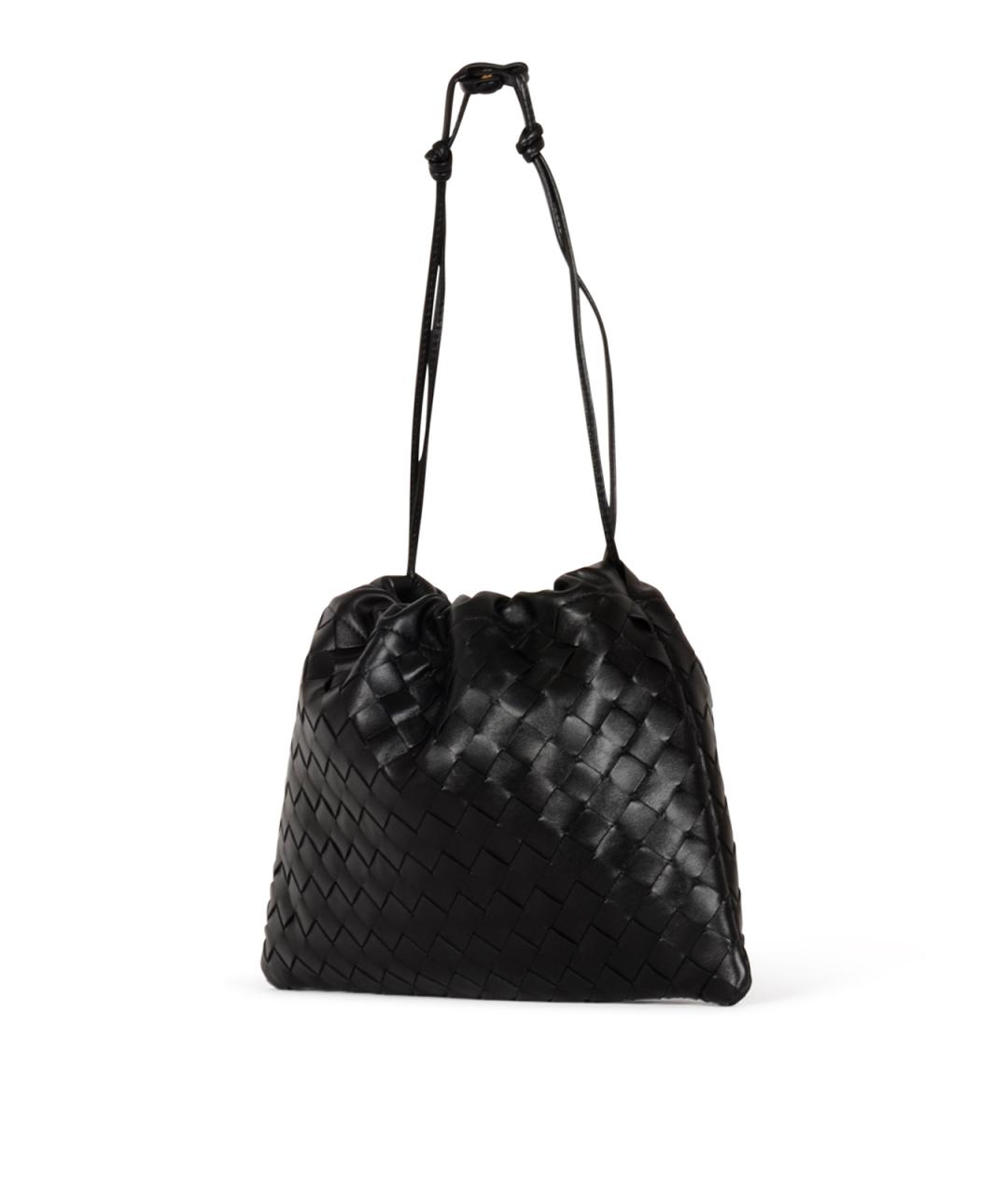 BOTTEGA VENETA Черная кожаная сумка через плечо, фото 2