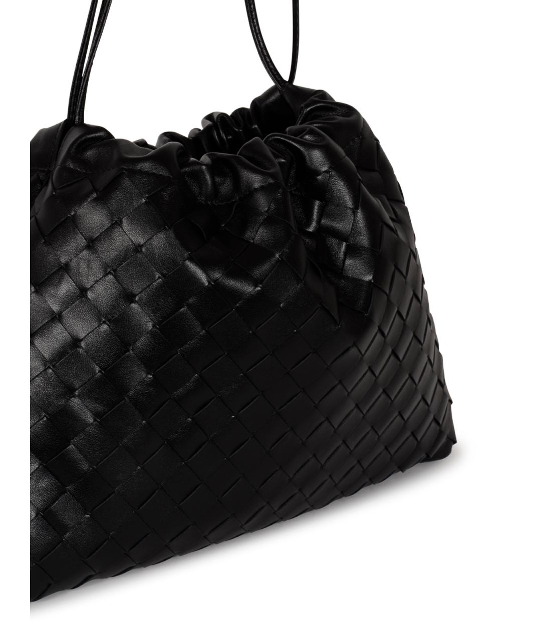 BOTTEGA VENETA Черная кожаная сумка через плечо, фото 4
