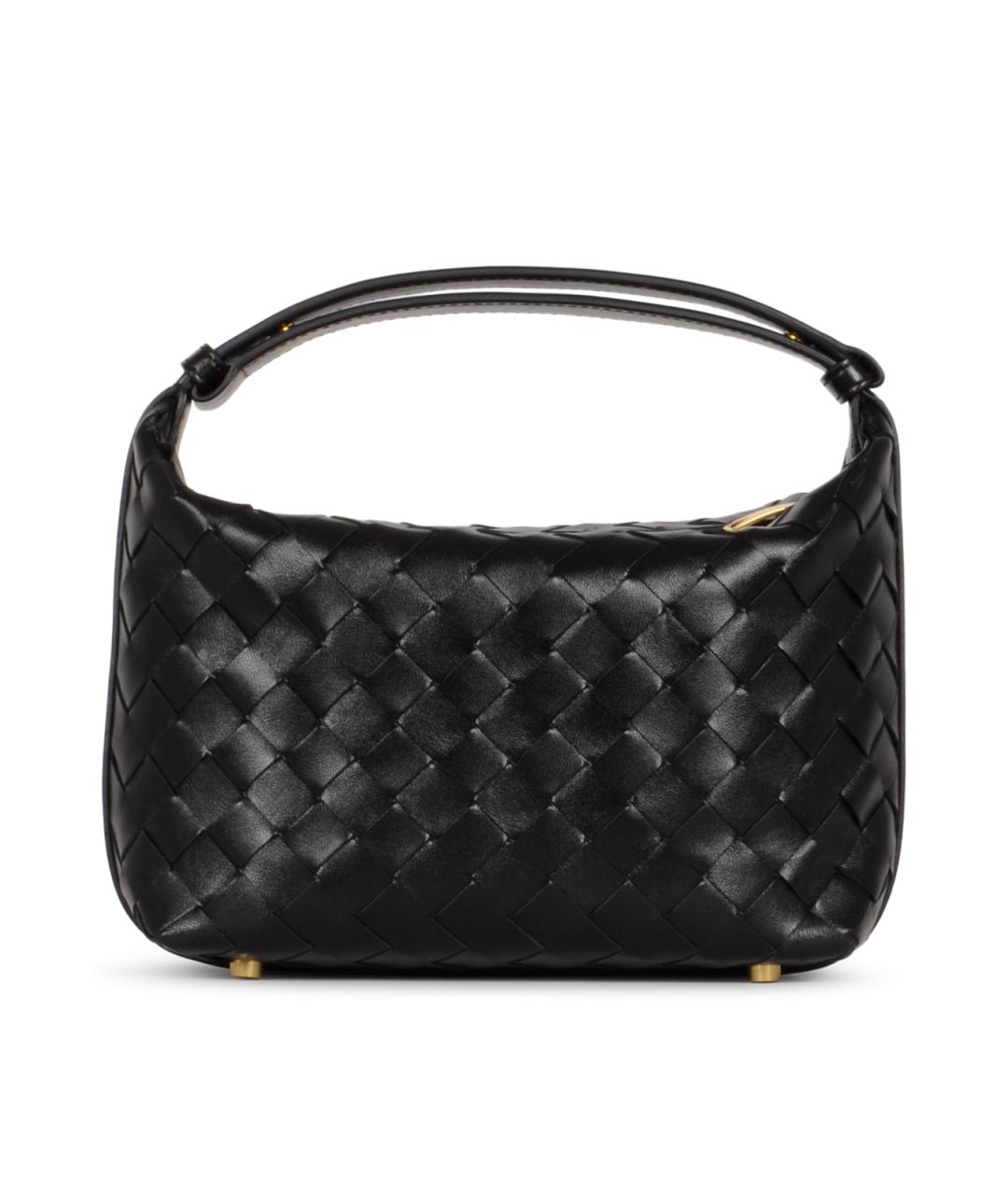 BOTTEGA VENETA Черная кожаная сумка с короткими ручками, фото 5