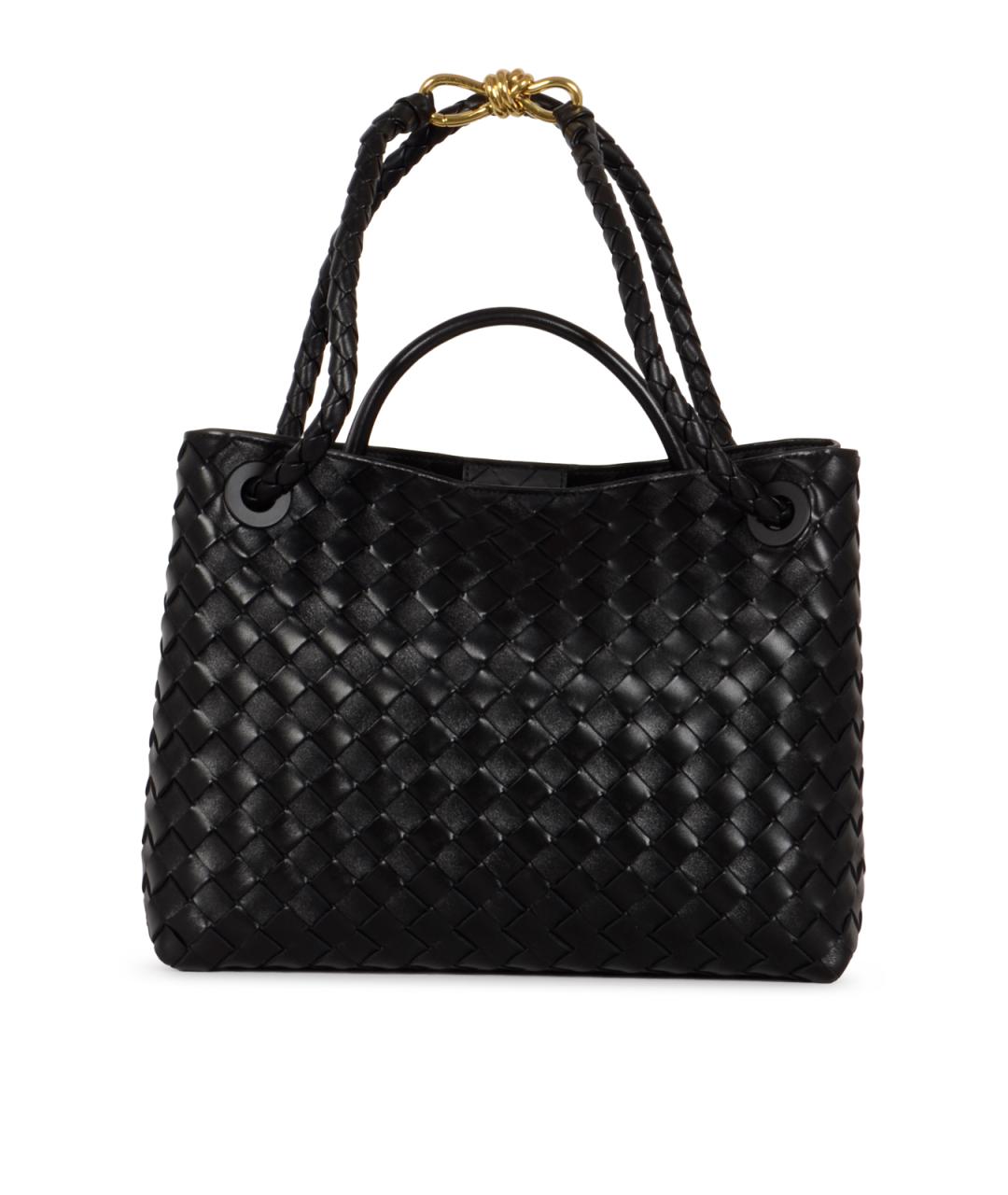 BOTTEGA VENETA Черная кожаная сумка тоут, фото 1