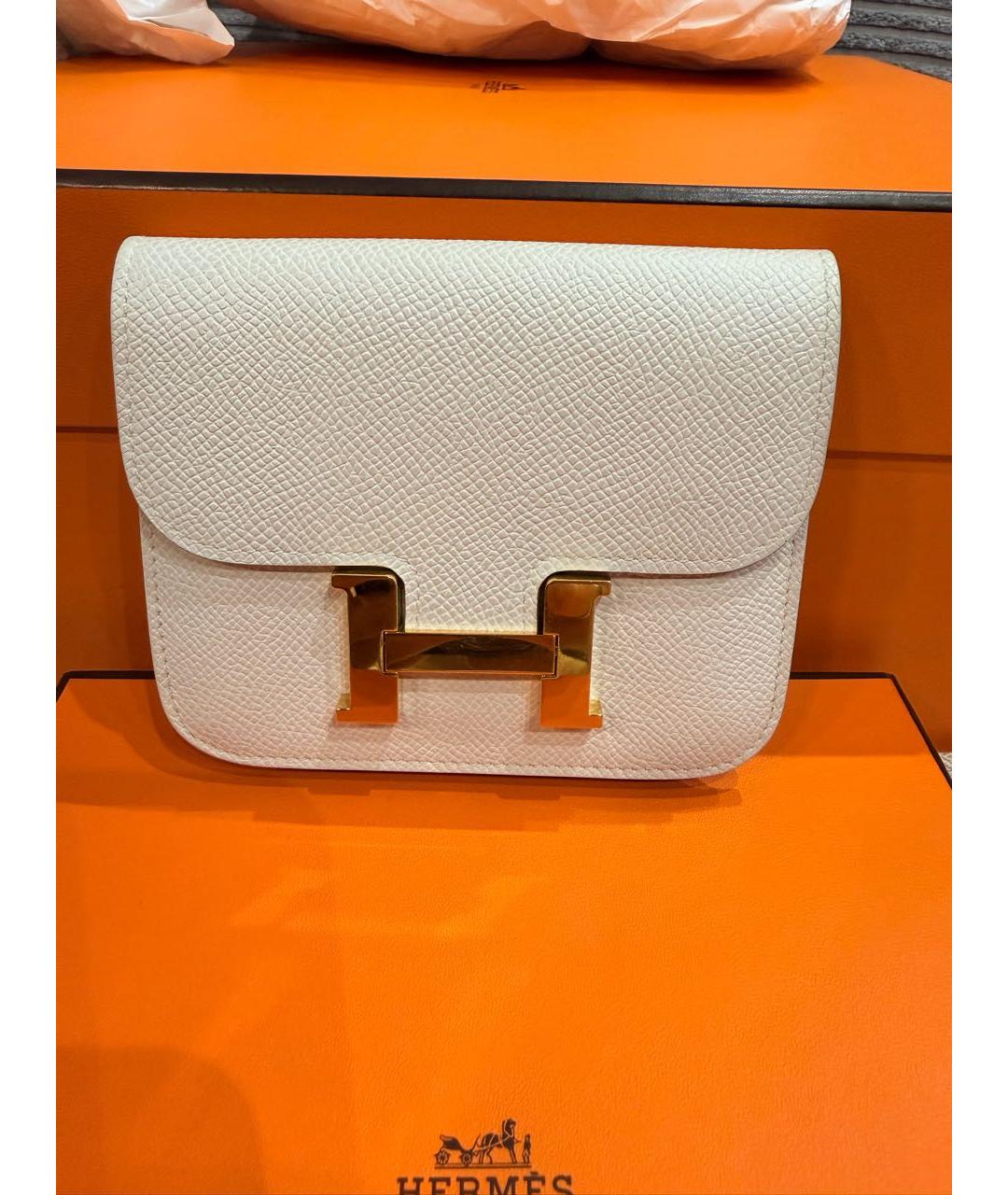 HERMES Белая кожаная поясная сумка, фото 5