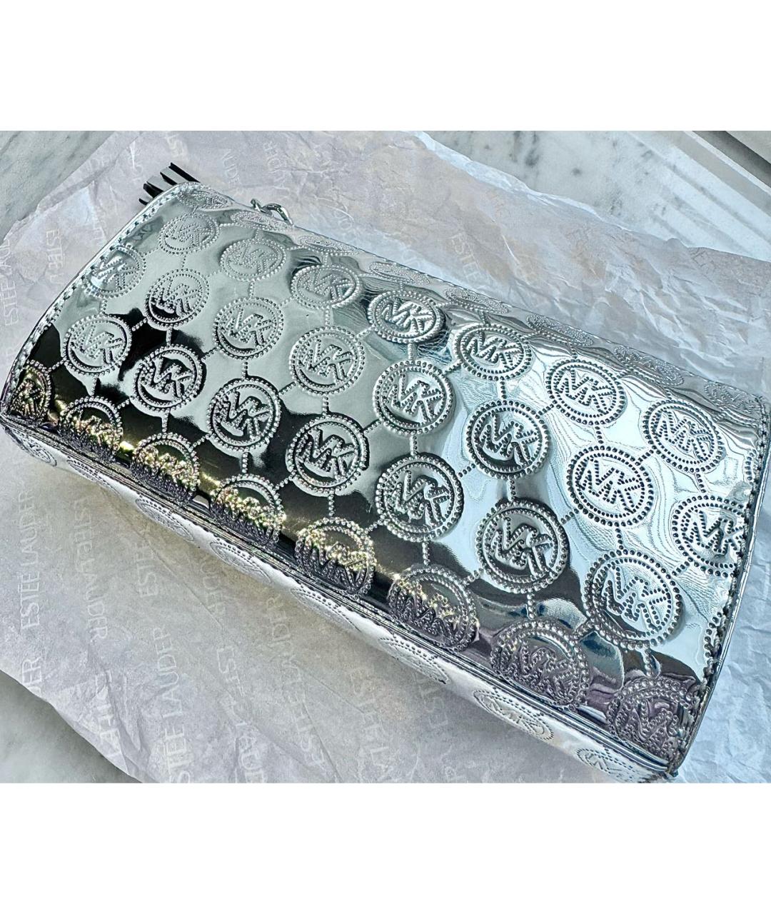 MICHAEL KORS Серебряная косметичка из искусственной кожи, фото 9