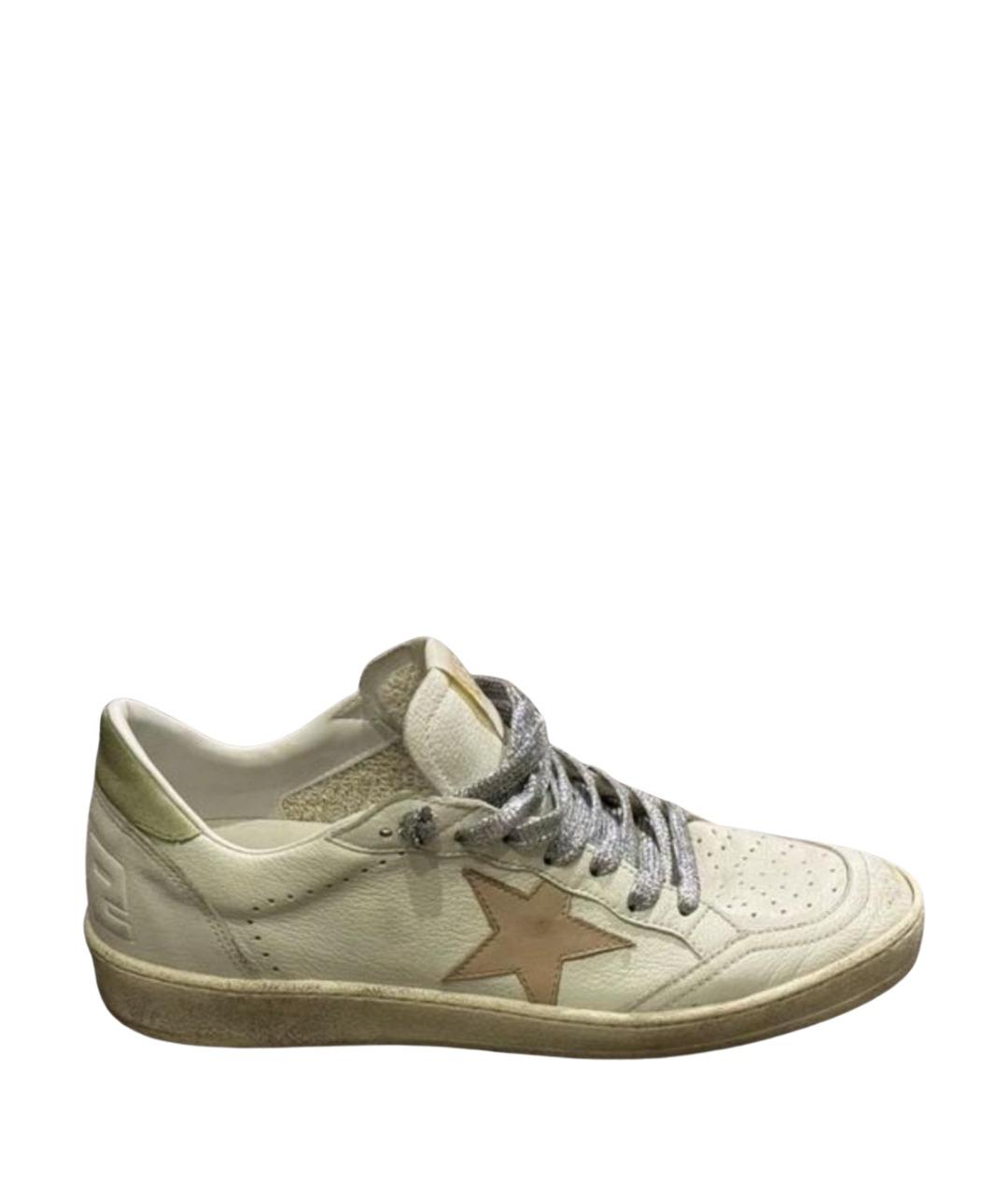 GOLDEN GOOSE Серебряные кожаные кеды, фото 5