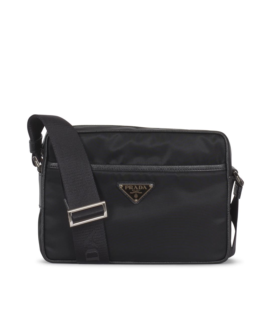 PRADA Черная тканевая сумка тоут, фото 1