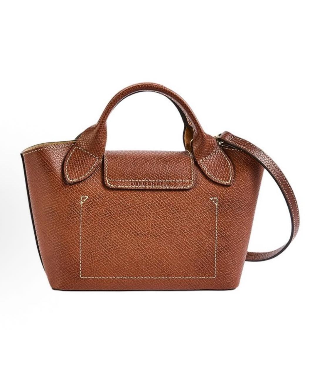 LONGCHAMP Черная кожаная сумка с короткими ручками, фото 3