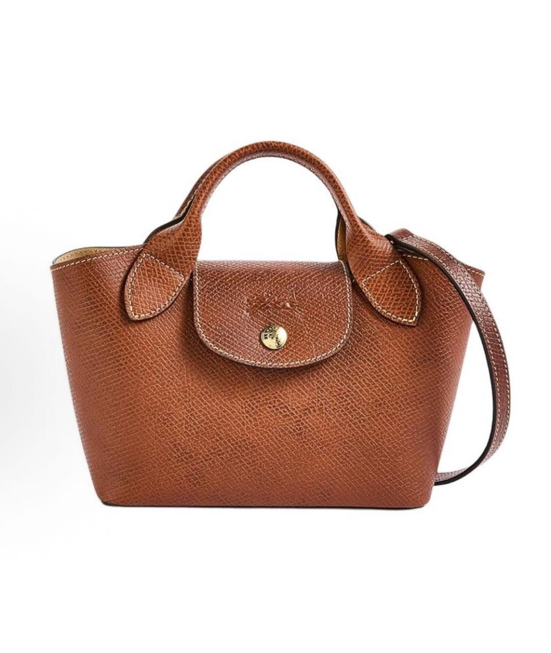 LONGCHAMP Черная кожаная сумка с короткими ручками, фото 1