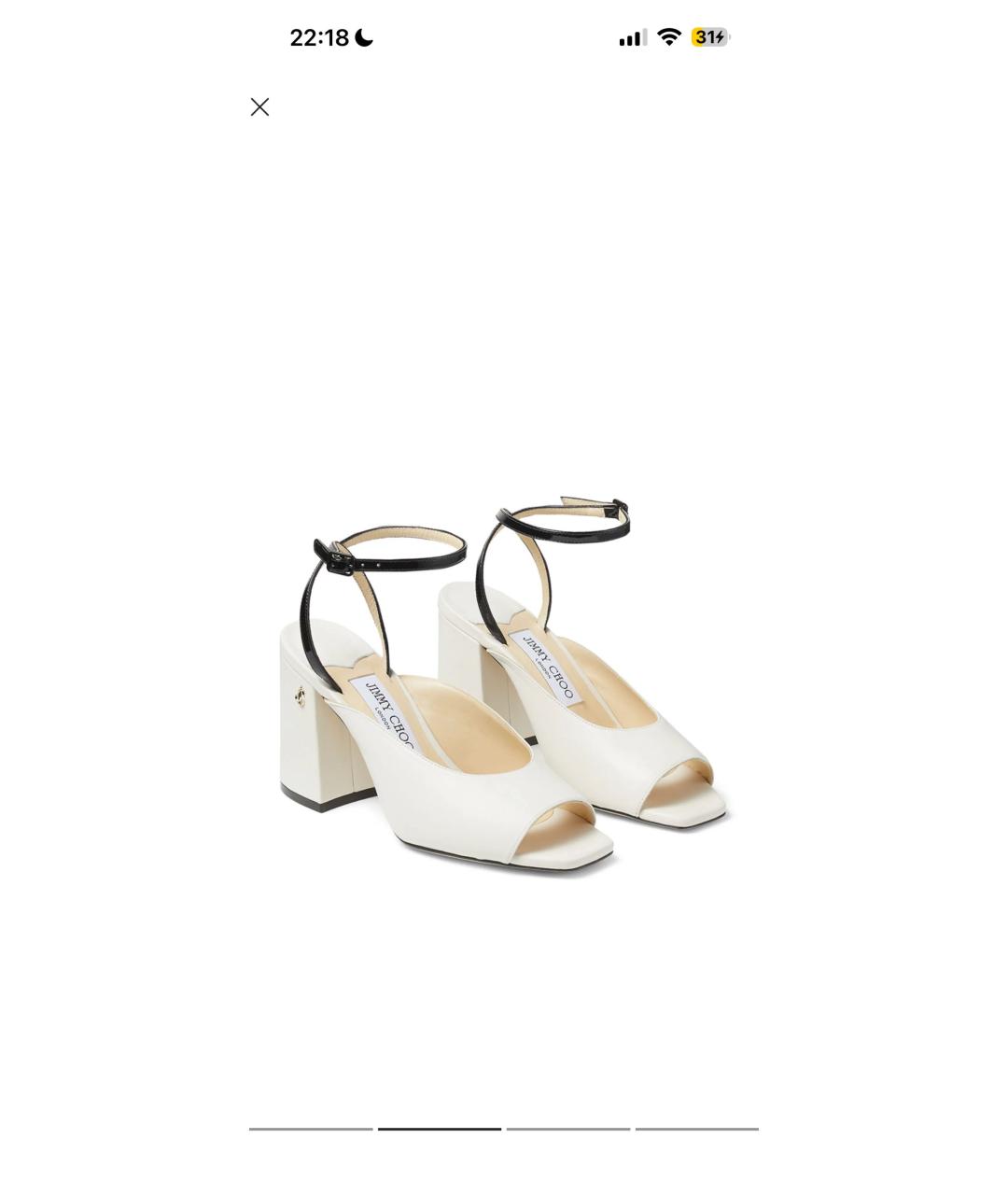 JIMMY CHOO Белые кожаные босоножки, фото 8