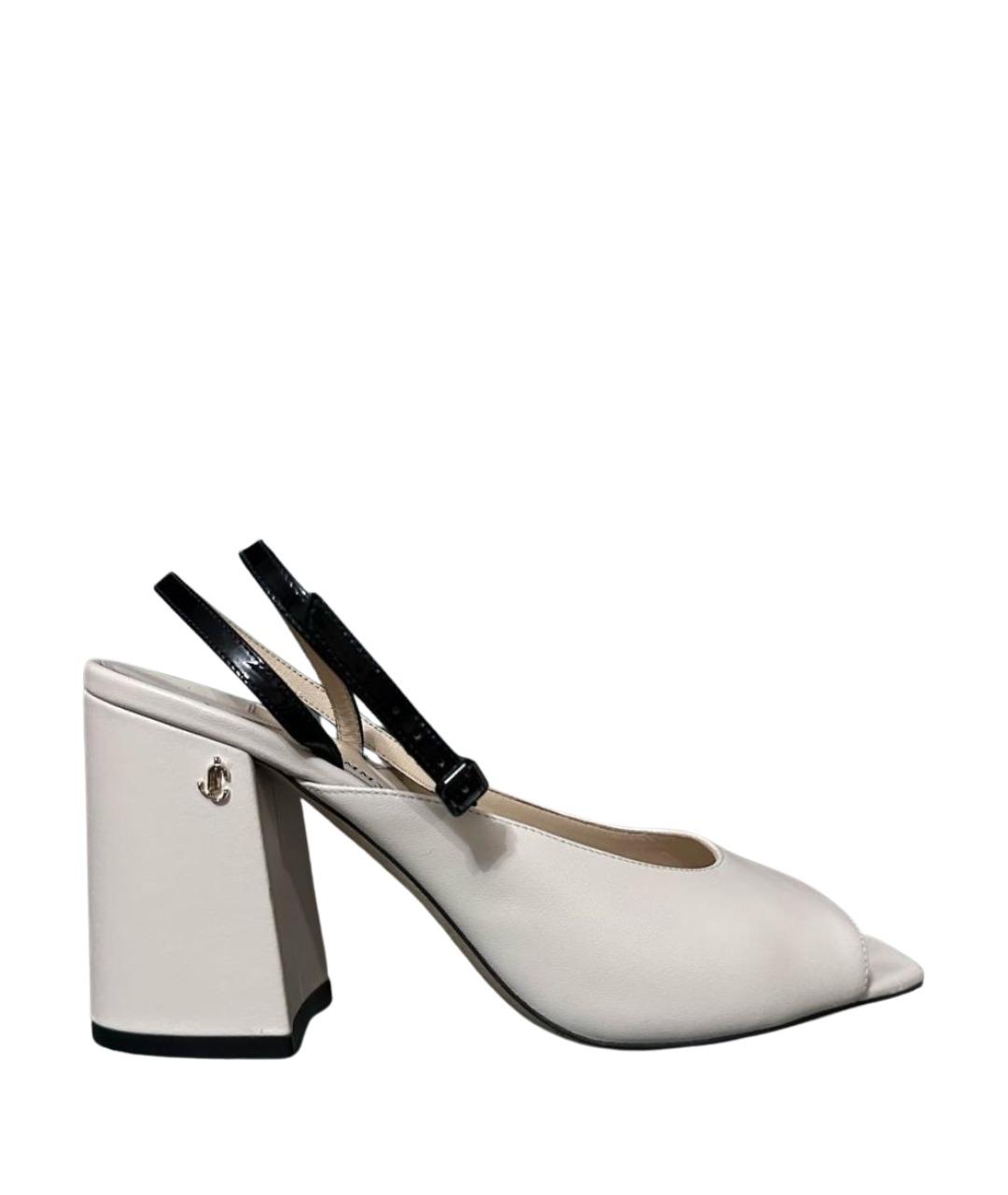 JIMMY CHOO Белые кожаные босоножки, фото 10