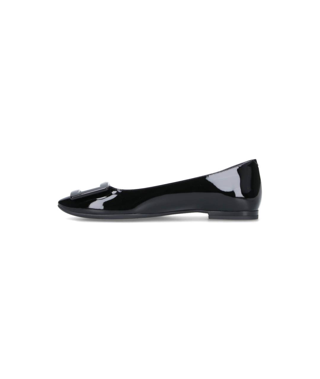 ROGER VIVIER Черные кожаные балетки, фото 3