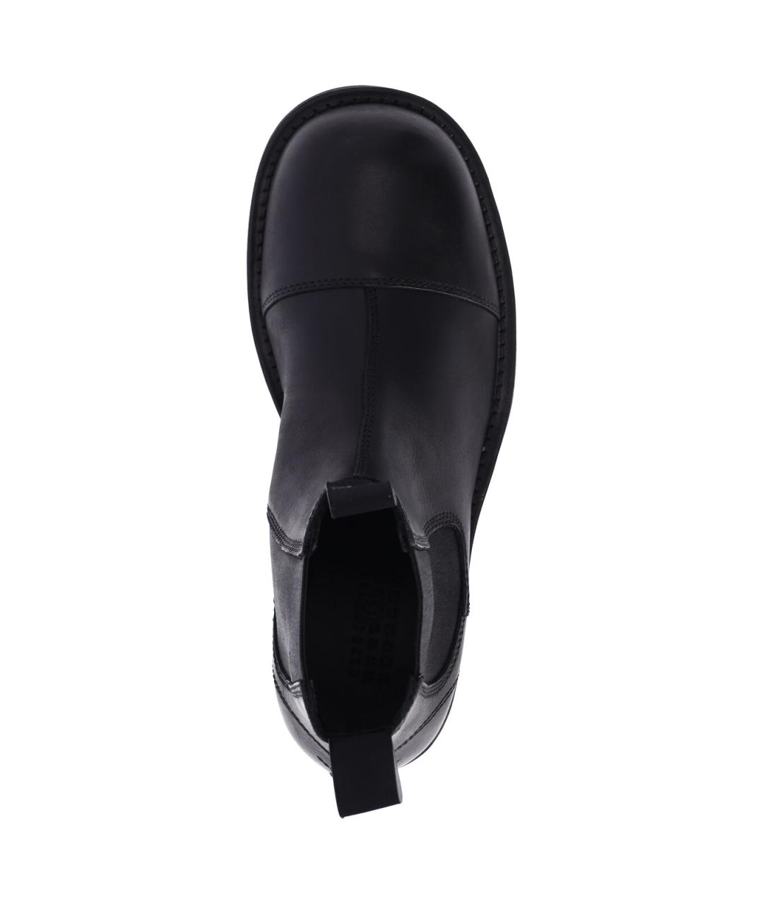 MM6 MAISON MARGIELA Черные кожаные высокие ботинки, фото 5