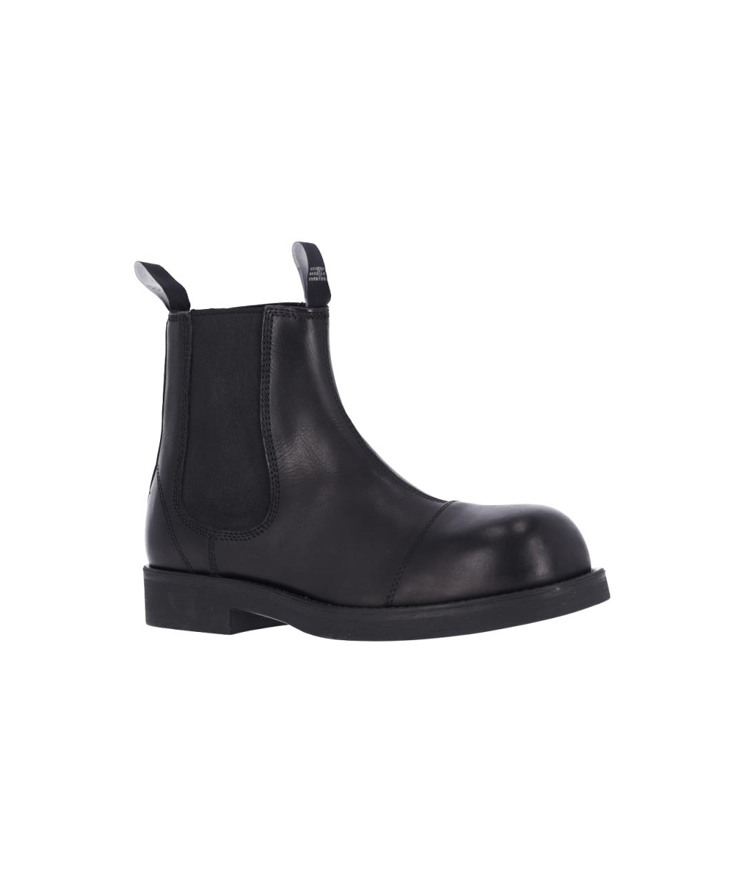 MM6 MAISON MARGIELA Черные кожаные высокие ботинки, фото 2